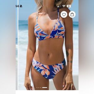 Cupshe Multicolor Tropical Bikini Set